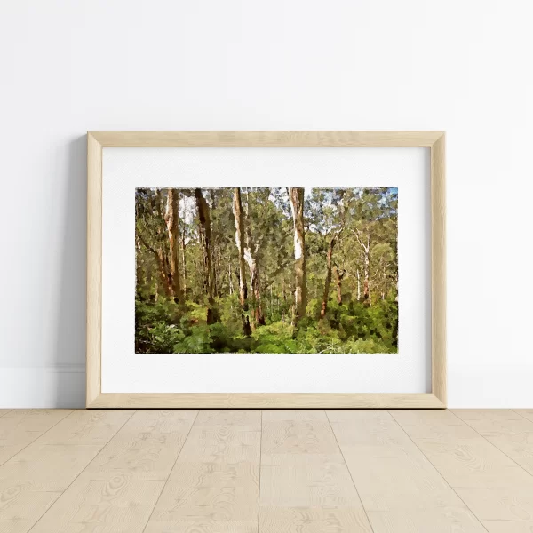 Watercolour Print Among The Gumtrees iconic Australiana.