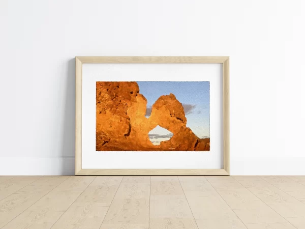 Water Colour Print of Hollow Rock Narooma New South Wales