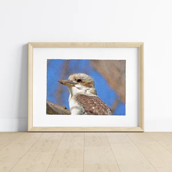 Watercolour Print of a Kookaburra sits on the old gum tree