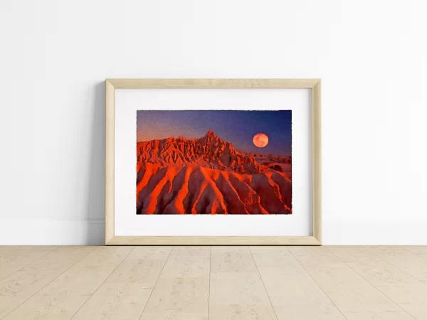 Watercolour print of THE MARTIAN LANDSCAPE OF MUNGO NATIONAL PARK