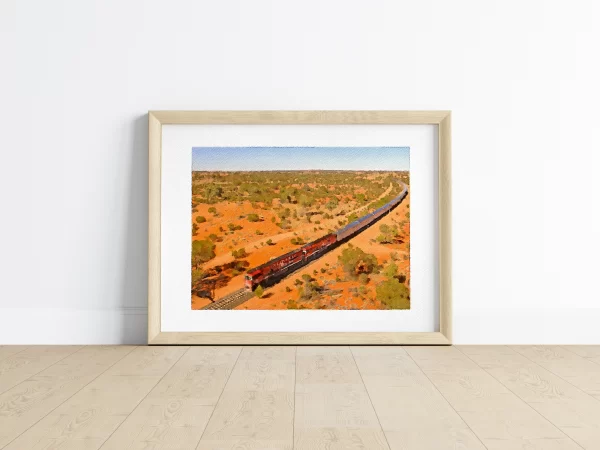 Watercolour Print of the Ghan Train