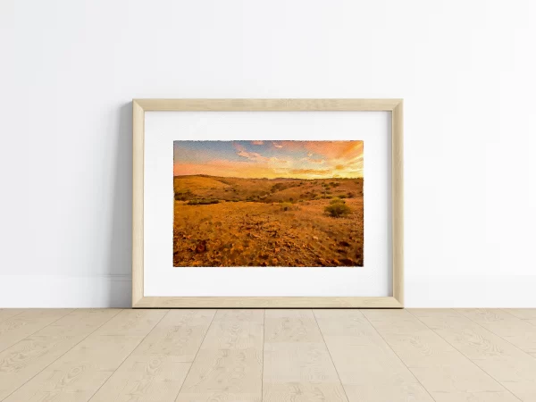 Stanley's Barrier Range in Silverton Outback, New South Wales during an angelic sunset