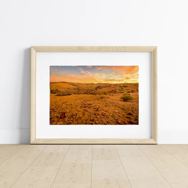 Stanley's Barrier Range in Silverton Outback, New South Wales during an angelic sunset